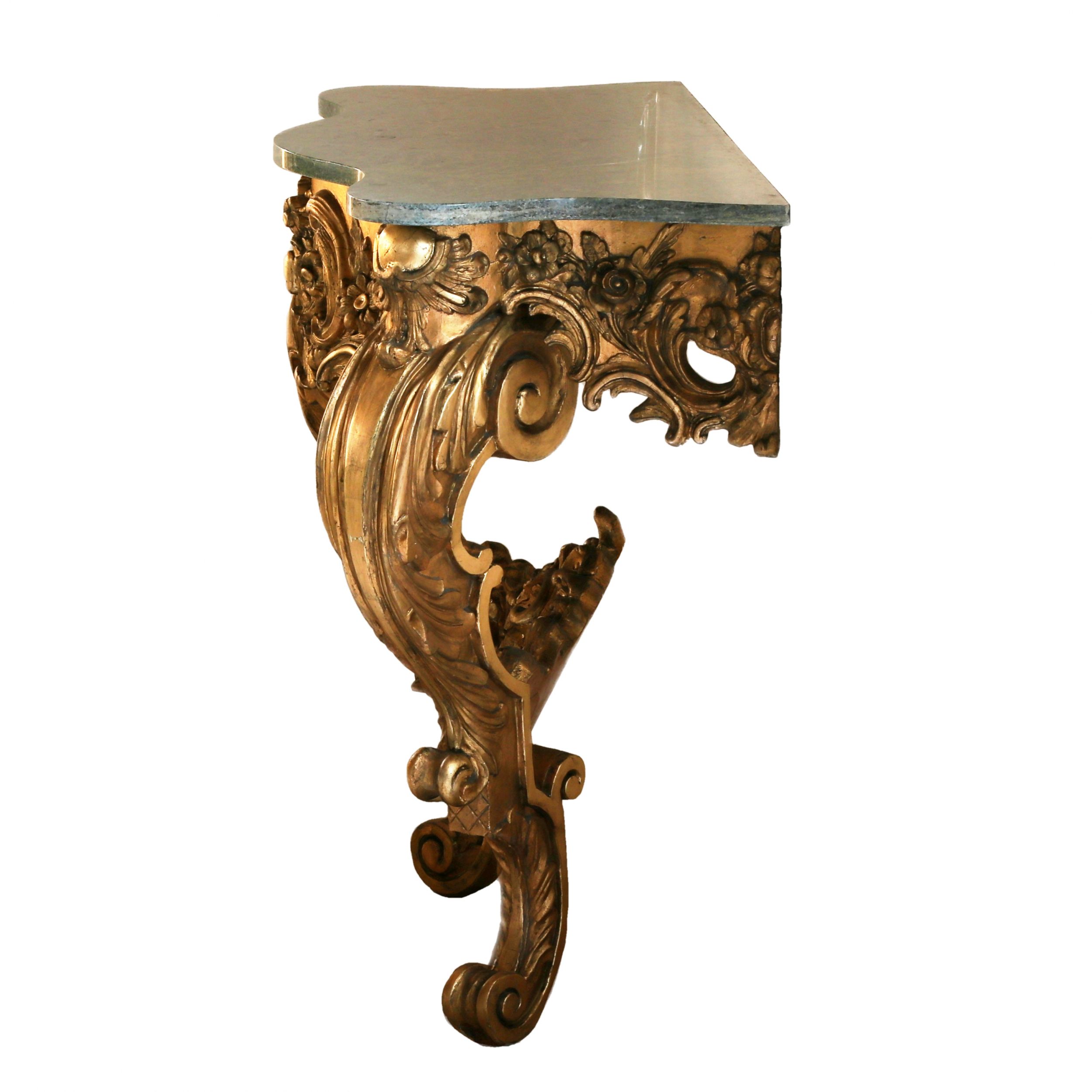 Wooden, gilded console of the 19th century. - Image 5 of 6