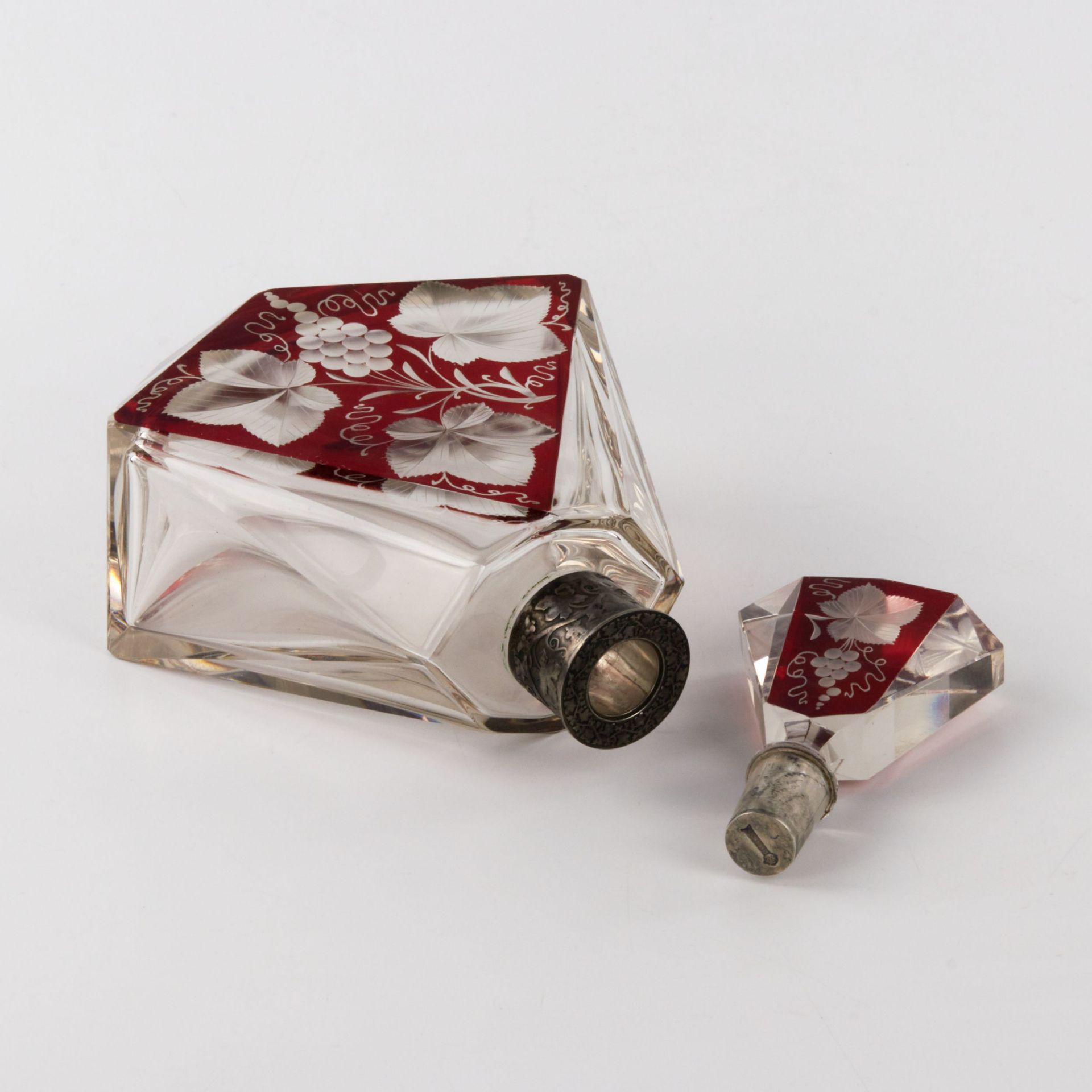 Liqueur decanter of laminated glass with silver, Khlebnikov firm. - Image 5 of 8