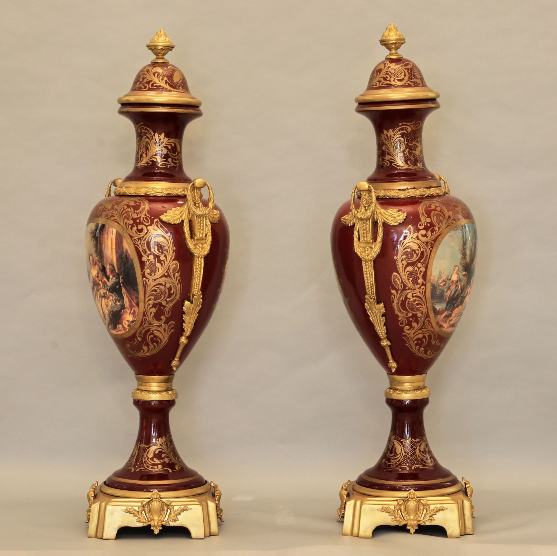 Pair of Sevres style floor vases - Bild 4 aus 6