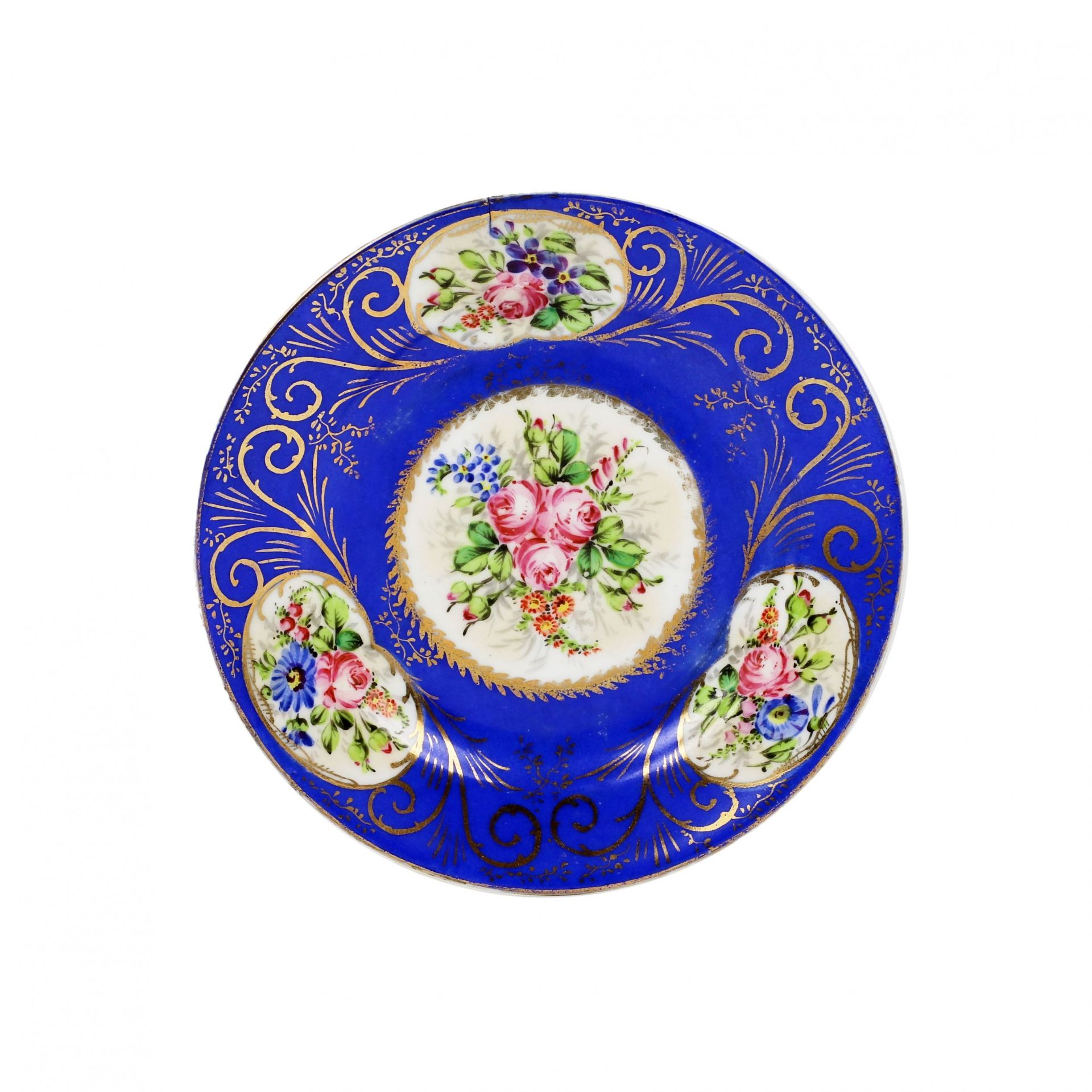 Five dishes and plates from Popov`s factory. 19th century. - Bild 11 aus 13