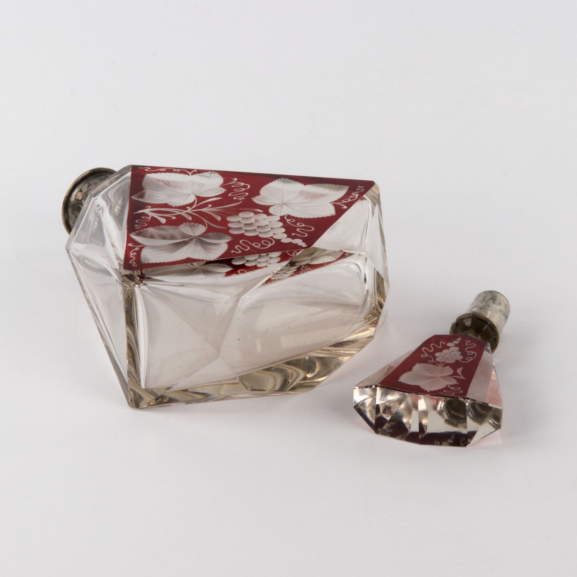 Liqueur decanter of laminated glass with silver, Khlebnikov firm. - Image 6 of 8