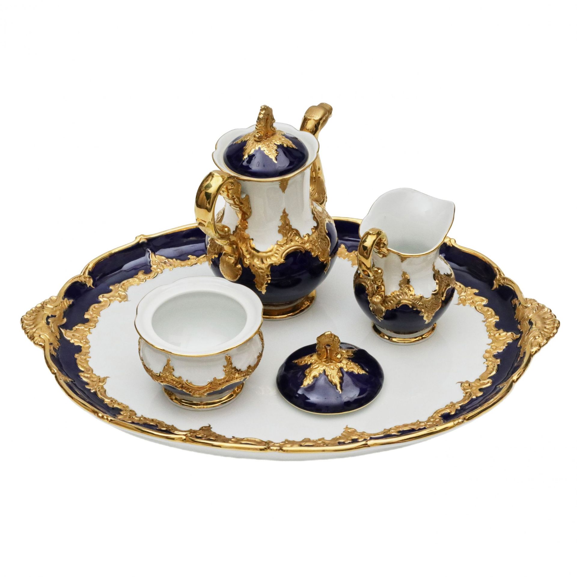 Meissen B Form. Tea and coffee service for six people. 20th century. - Bild 8 aus 9