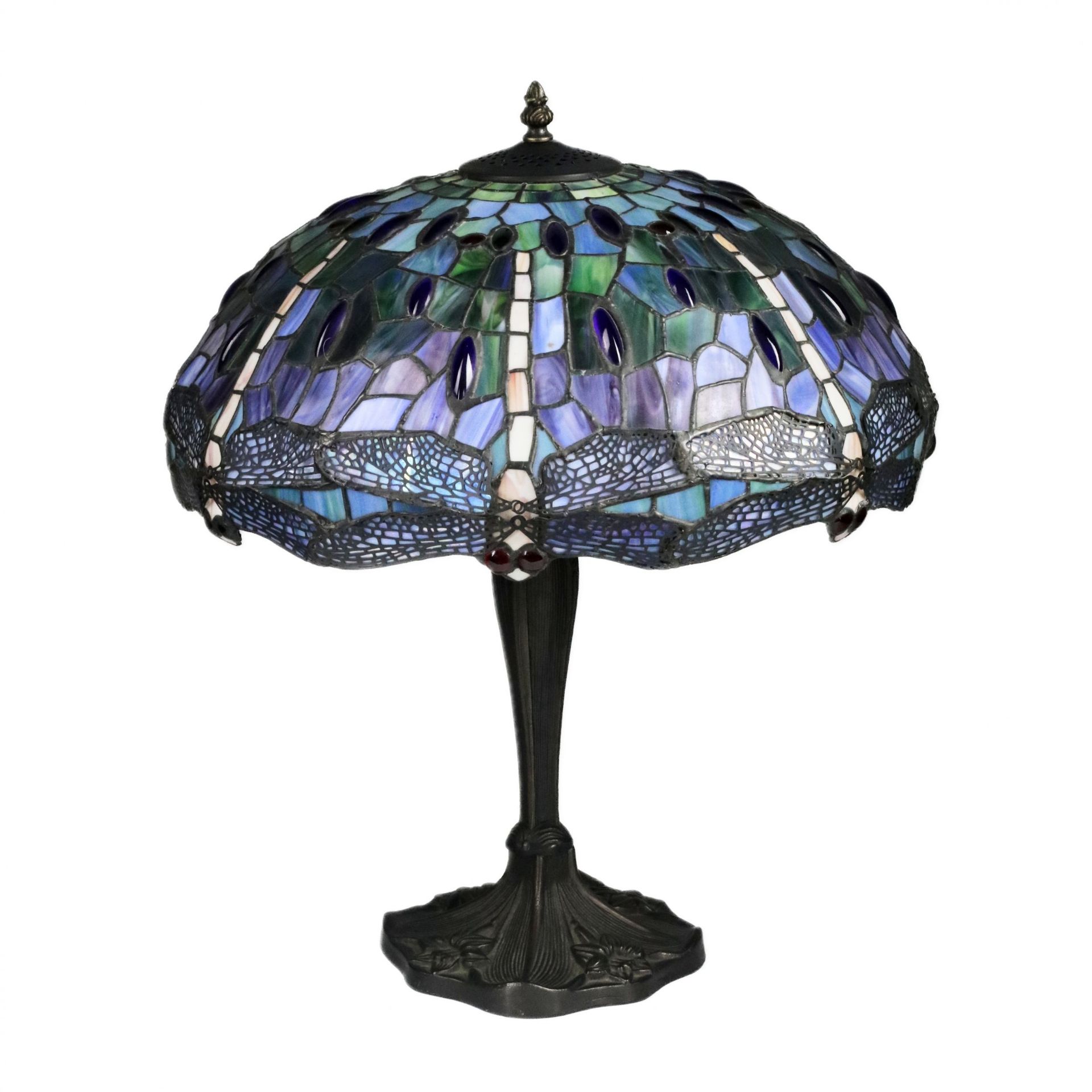 Stained glass lamp in Tiffany style. 20th century.