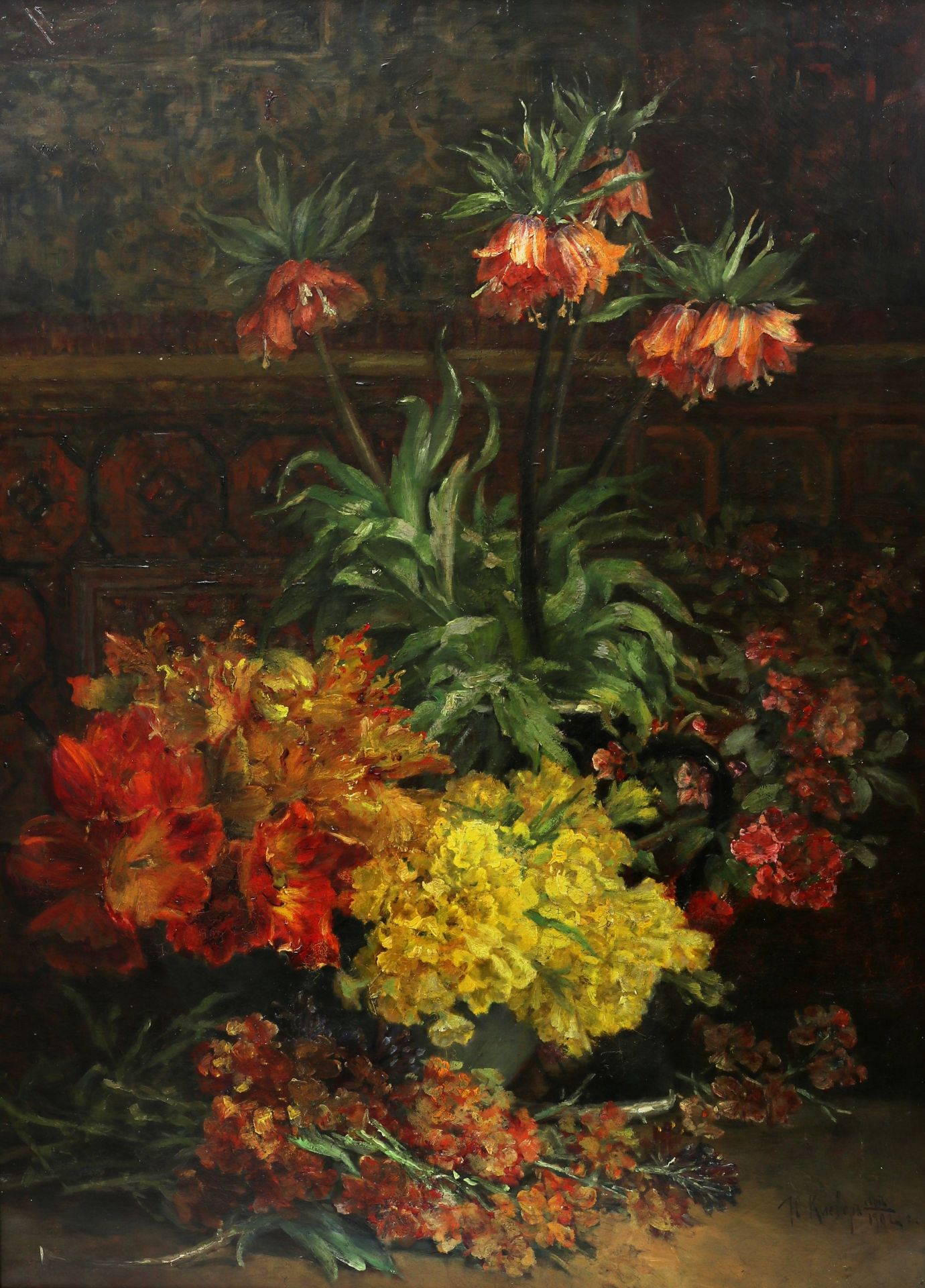 Still life with flowers. Klever Julius Yulievich (son). 1902 - Image 2 of 4