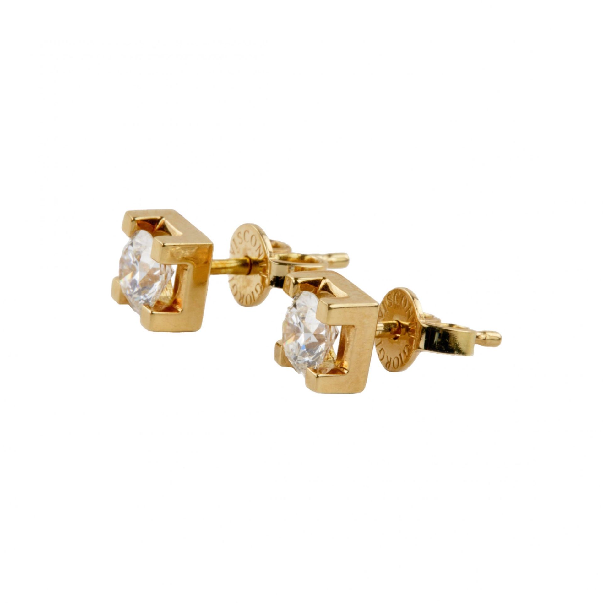 Gold pendant and earrings with diamonds. Giorgio Visconti. - Image 2 of 7