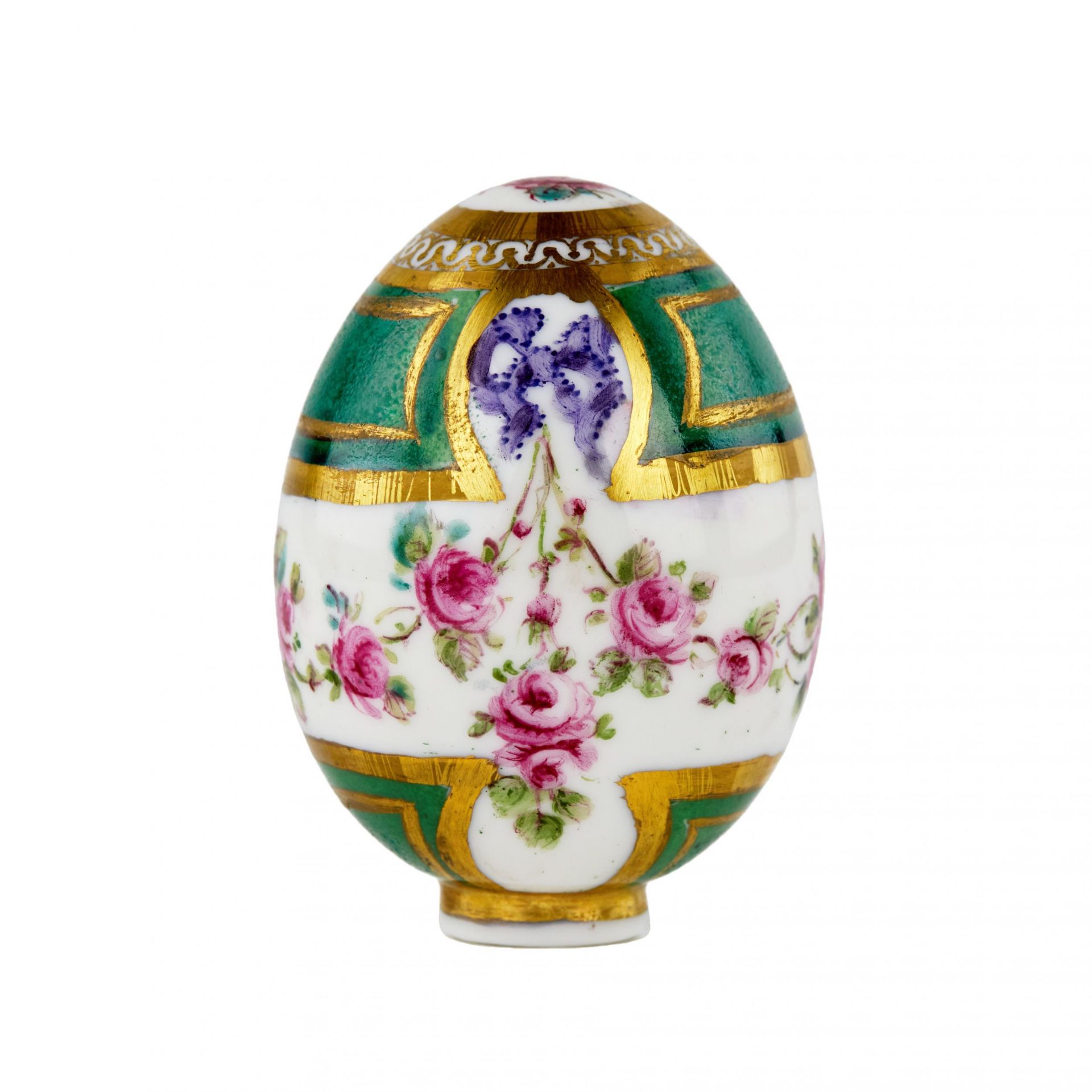 Russian Easter egg with porcelain stand.