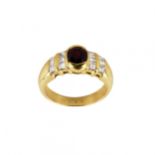 Moraglione gold ring with ruby and diamonds. Total weight: 7.60 gr. Ruby - 1.39 carats.