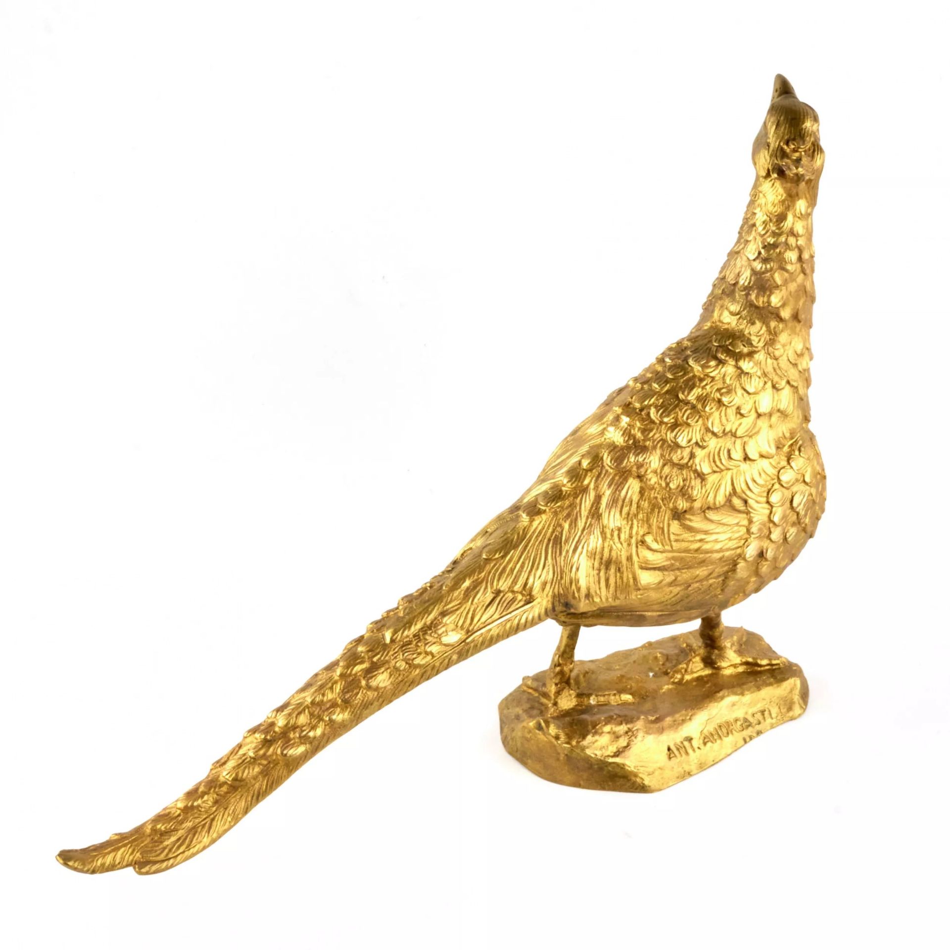 Pheasant of gilded bronze. - Image 3 of 7