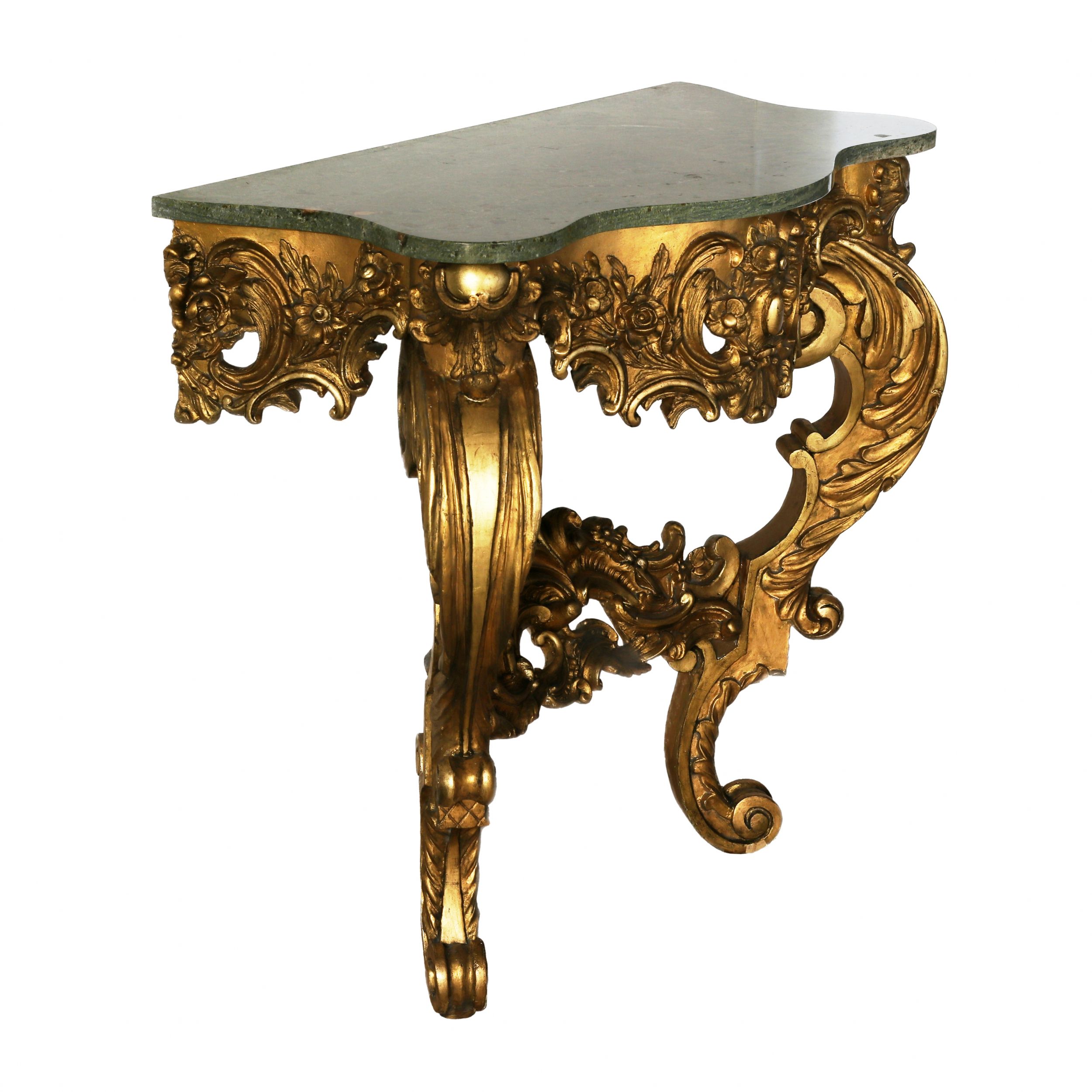 Wooden, gilded console of the 19th century. - Image 3 of 6