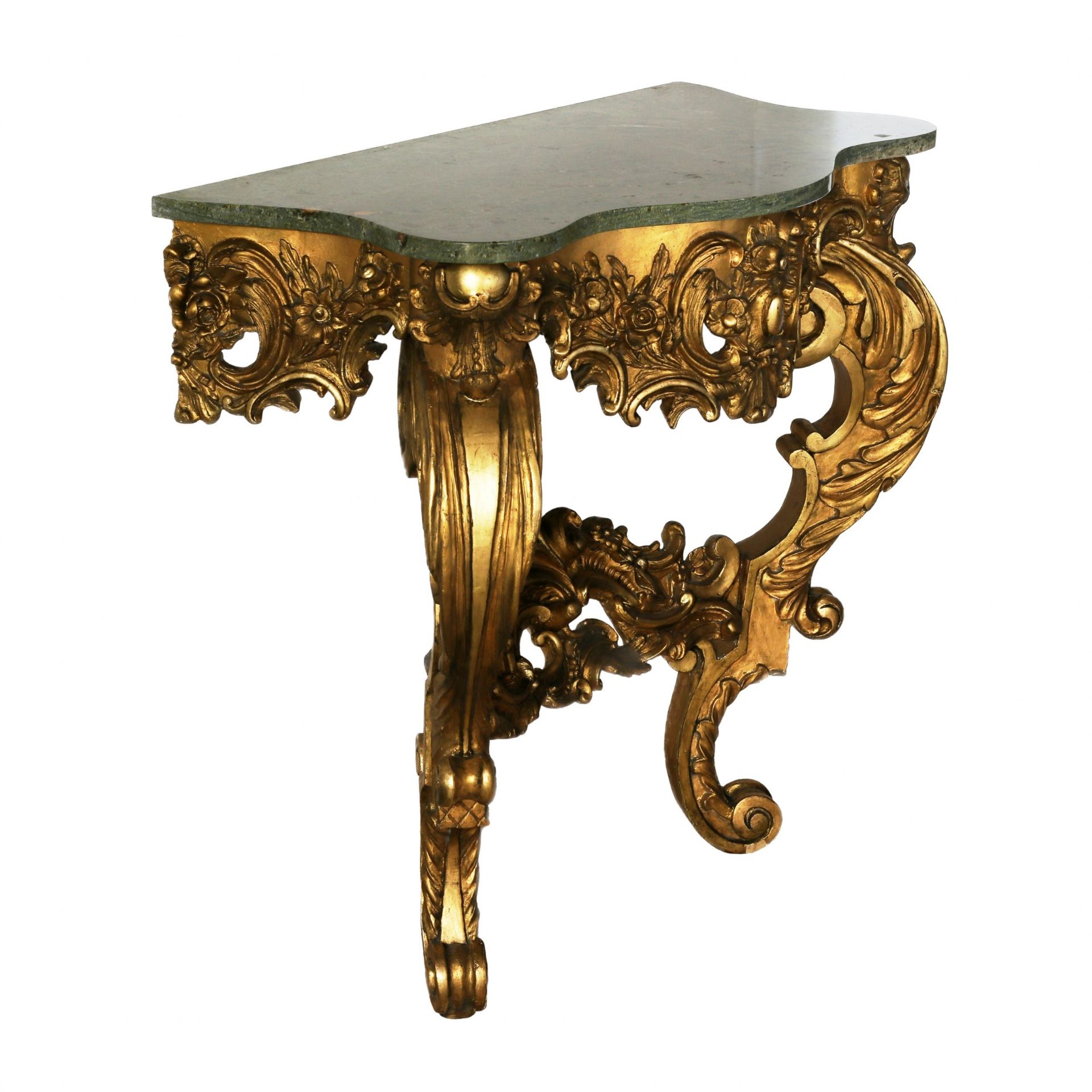 Wooden, gilded console of the 19th century. - Bild 3 aus 6