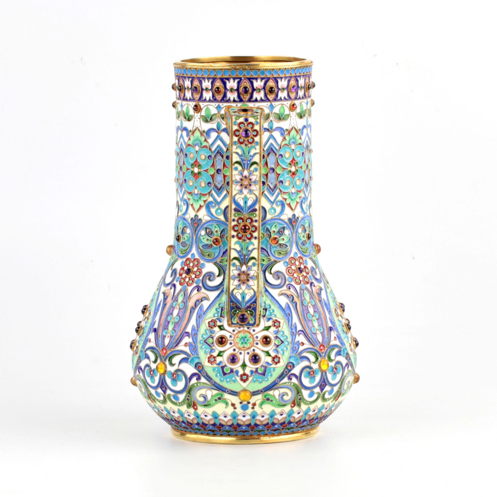 Cloisonne enamel vase. - Image 3 of 6
