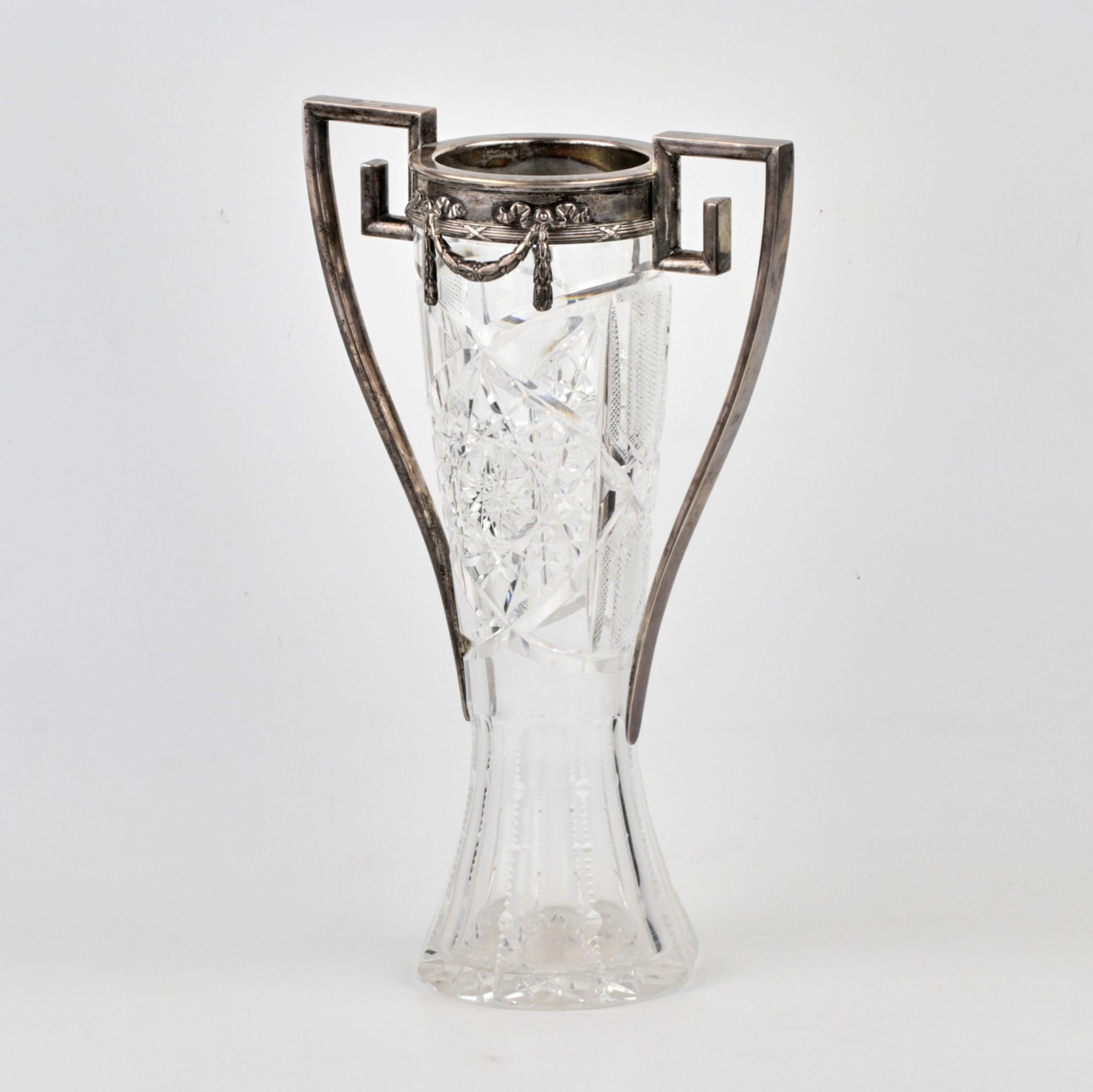 Russian vase. Crystal in silver in the neoampire style. - Image 3 of 7