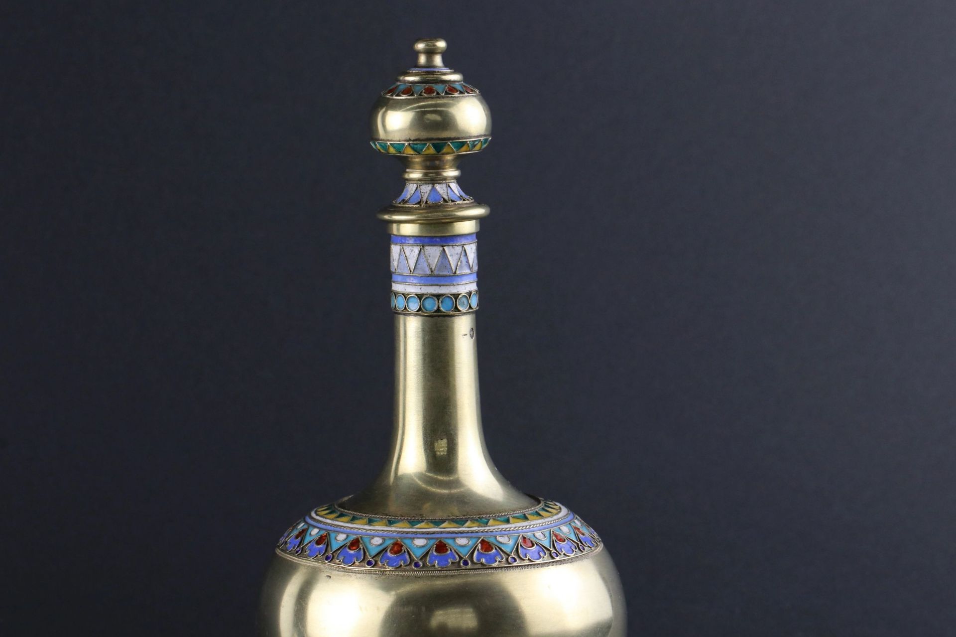 Luxurious vodka set of Russian silver with enamel. - Image 4 of 9