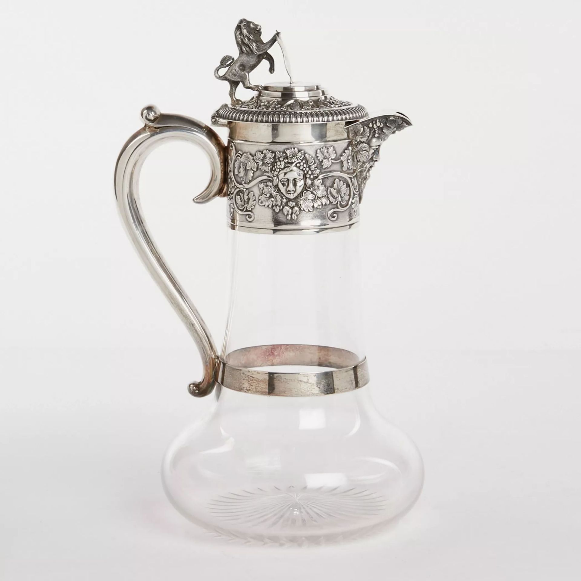 Silver Wine Jug with Glass Horace Woodward & Hugh Taylor, London 1893. - Image 2 of 7