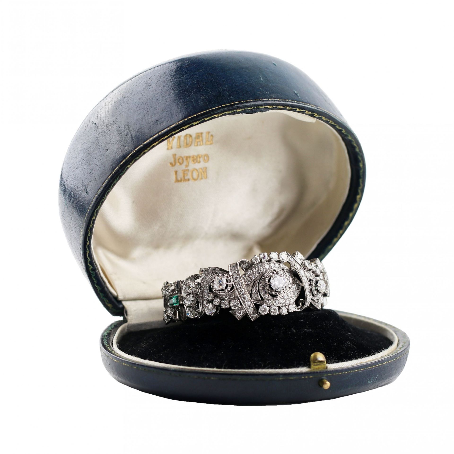 White gold bracelet with diamonds and emeralds - Bild 6 aus 6