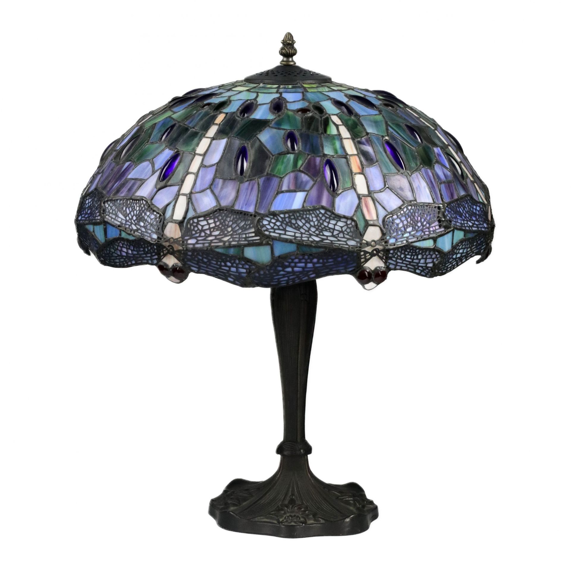 Stained glass lamp in Tiffany style. 20th century. - Image 2 of 5