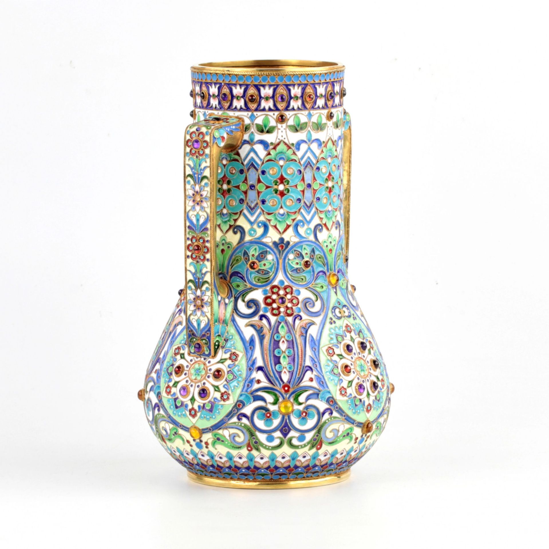 Cloisonne enamel vase. - Image 2 of 6