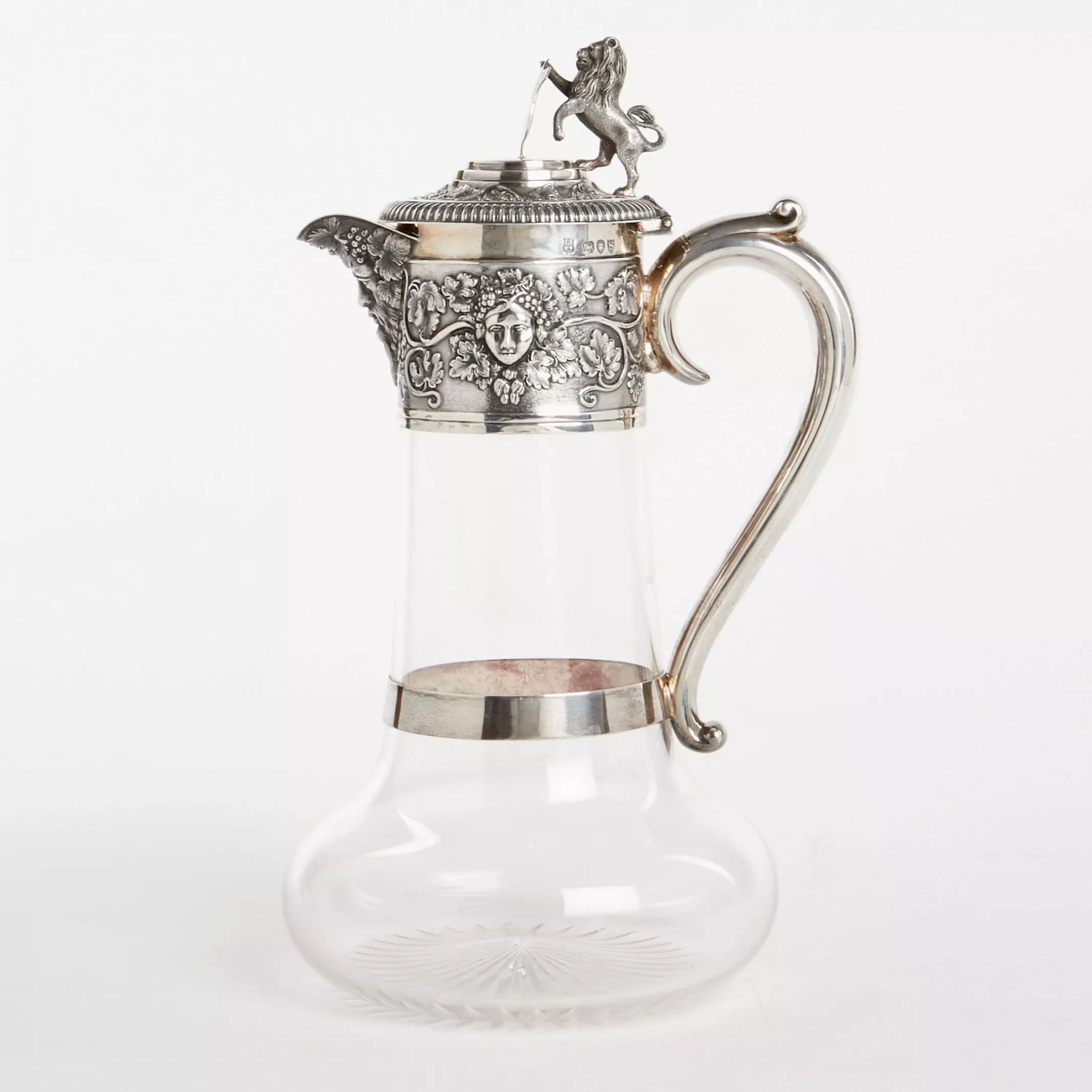 Silver Wine Jug with Glass Horace Woodward & Hugh Taylor, London 1893. - Image 3 of 7