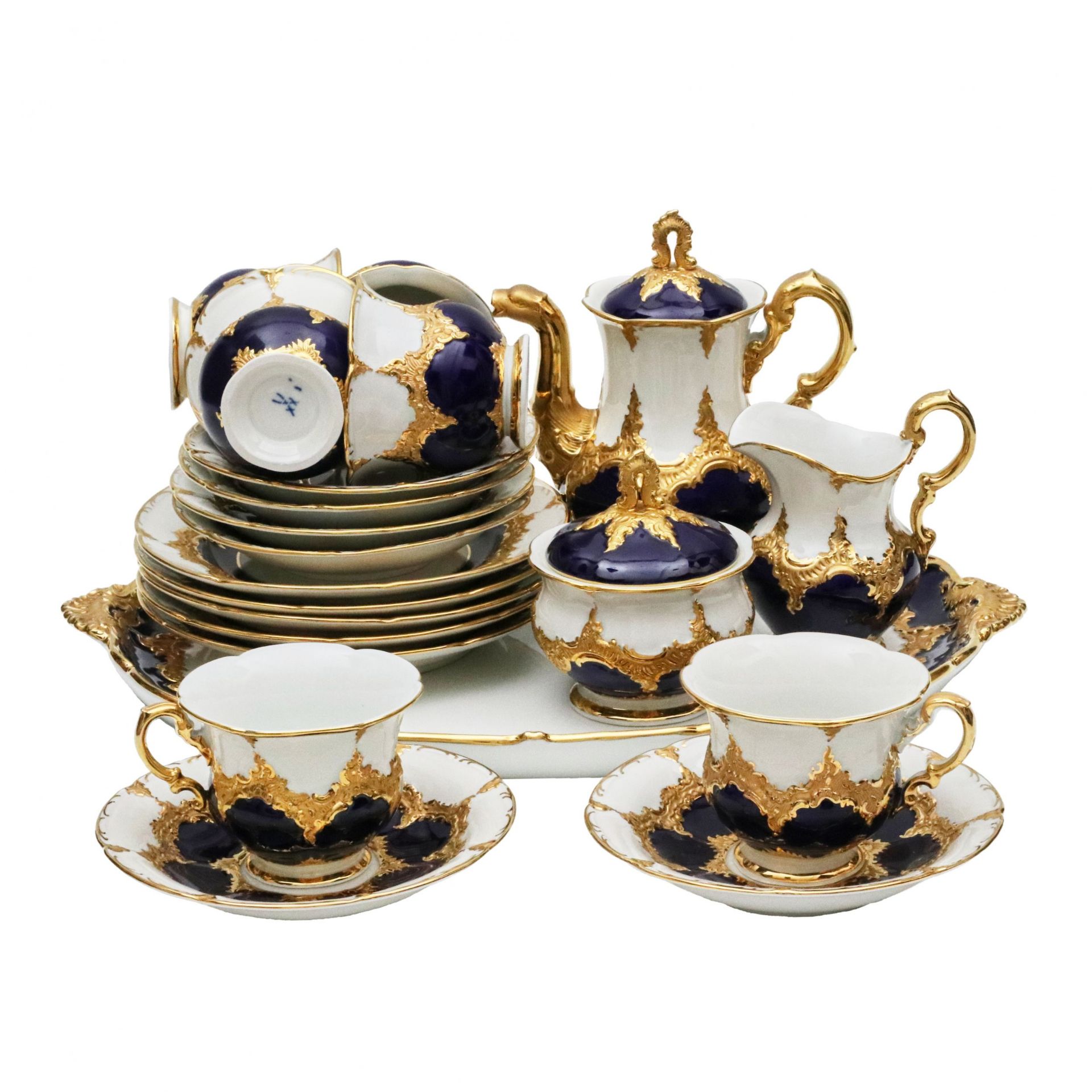 Meissen B Form. Tea and coffee service for six people. 20th century. - Image 3 of 9