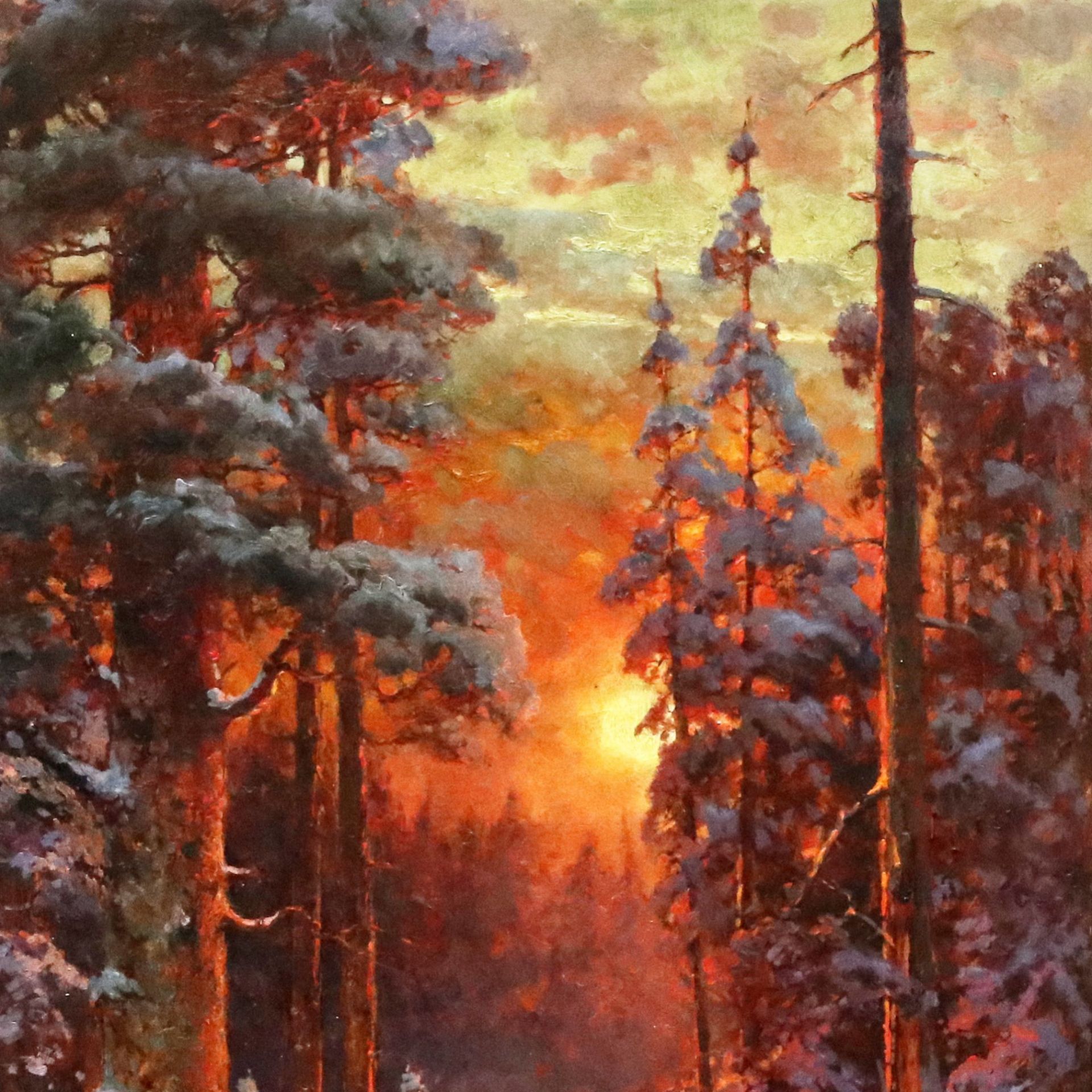 Julius Klever. Sunset in the winter forest. - Bild 4 aus 7