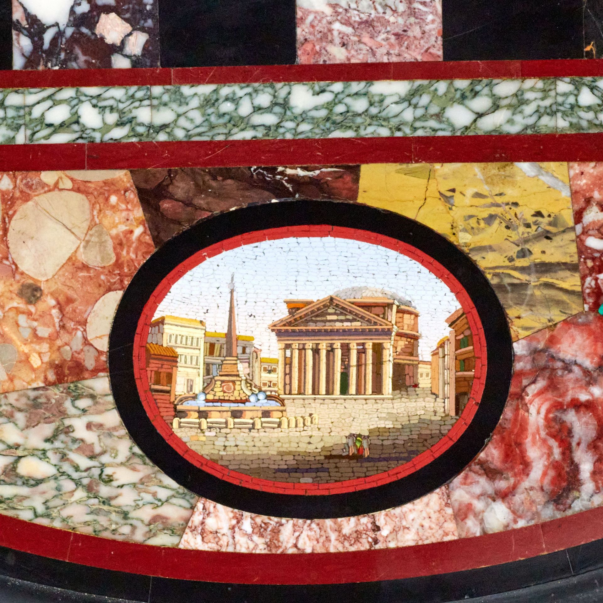 Impressive chess table with precious Roman mosaics on carved legs. - Bild 8 aus 10
