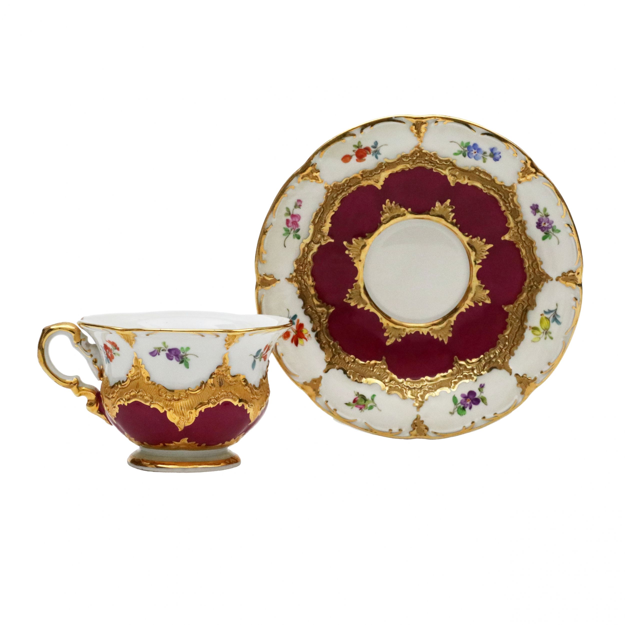 Meissen. B-Form mocha coffee service for 6 persons. - Image 7 of 8