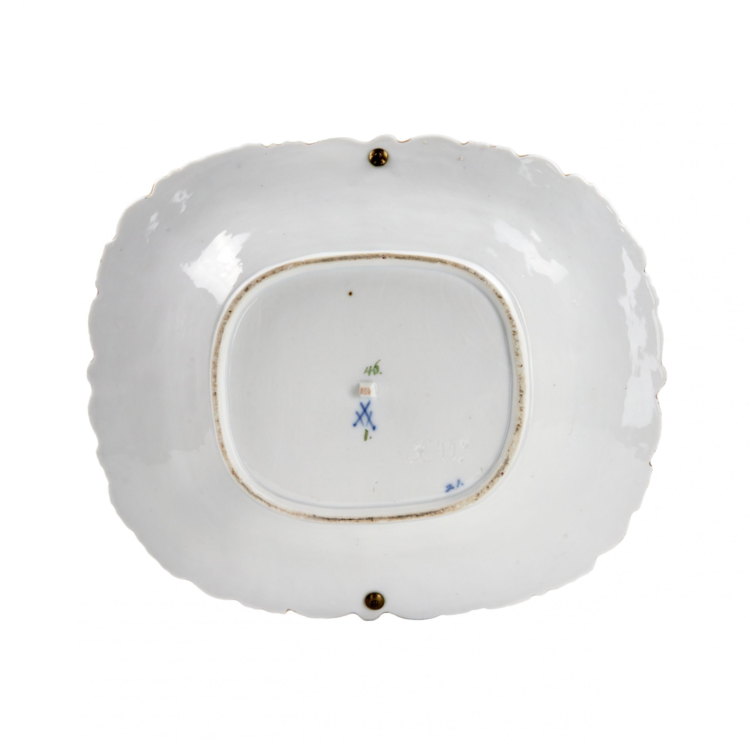 Meissen porcelain dish with metal handle. - Image 5 of 5