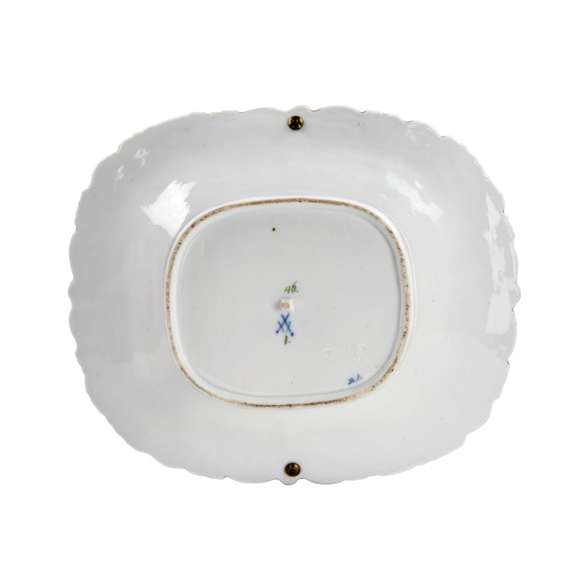 Meissen porcelain dish with metal handle. - Image 5 of 5