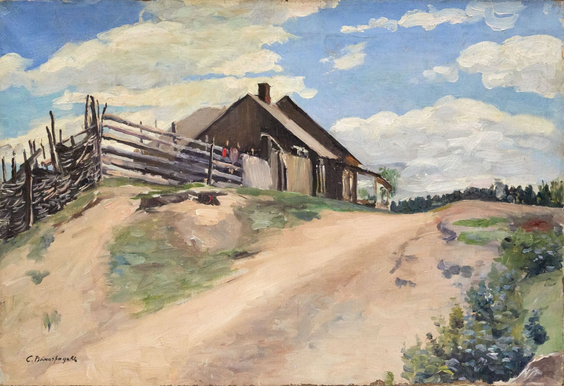 Painting Rural area. Sergei Arsenievich Vinogradov (1869-1938). - Bild 2 aus 5