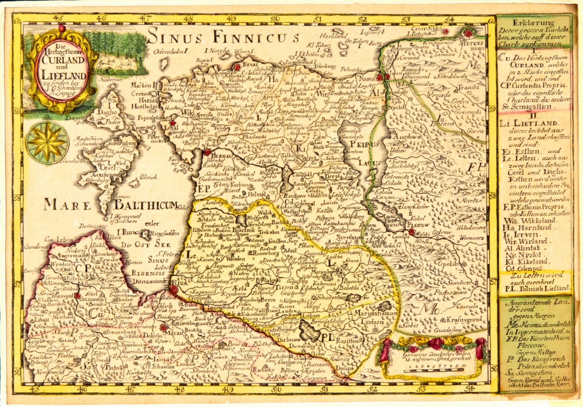 G. Schreiber. Map of Courland and Livonia, 1730s. - Image 2 of 3