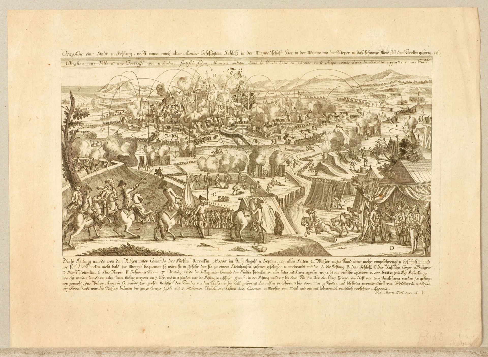 Engraving Siege of Ochakov 1788. - Bild 2 aus 3