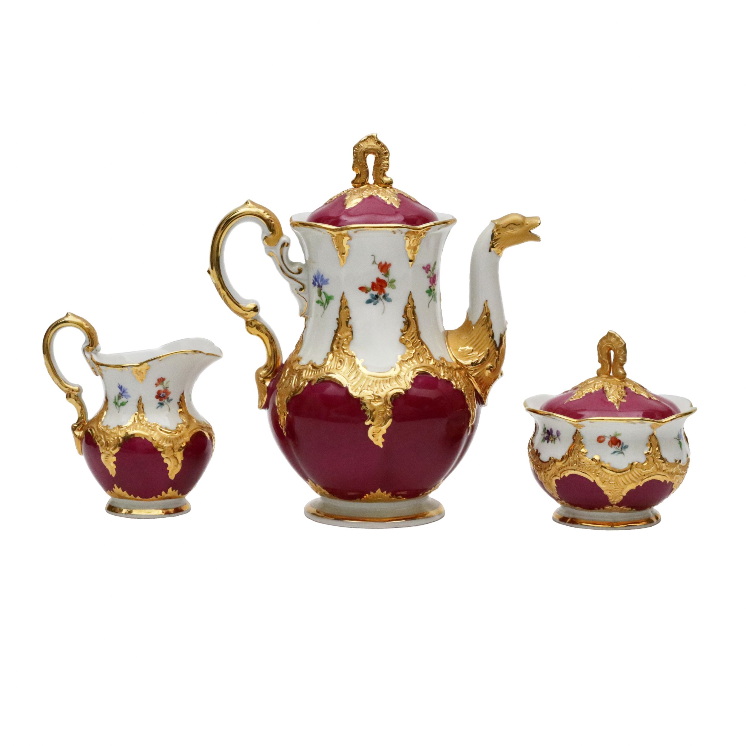 Meissen. B-Form mocha coffee service for 6 persons. - Image 3 of 8