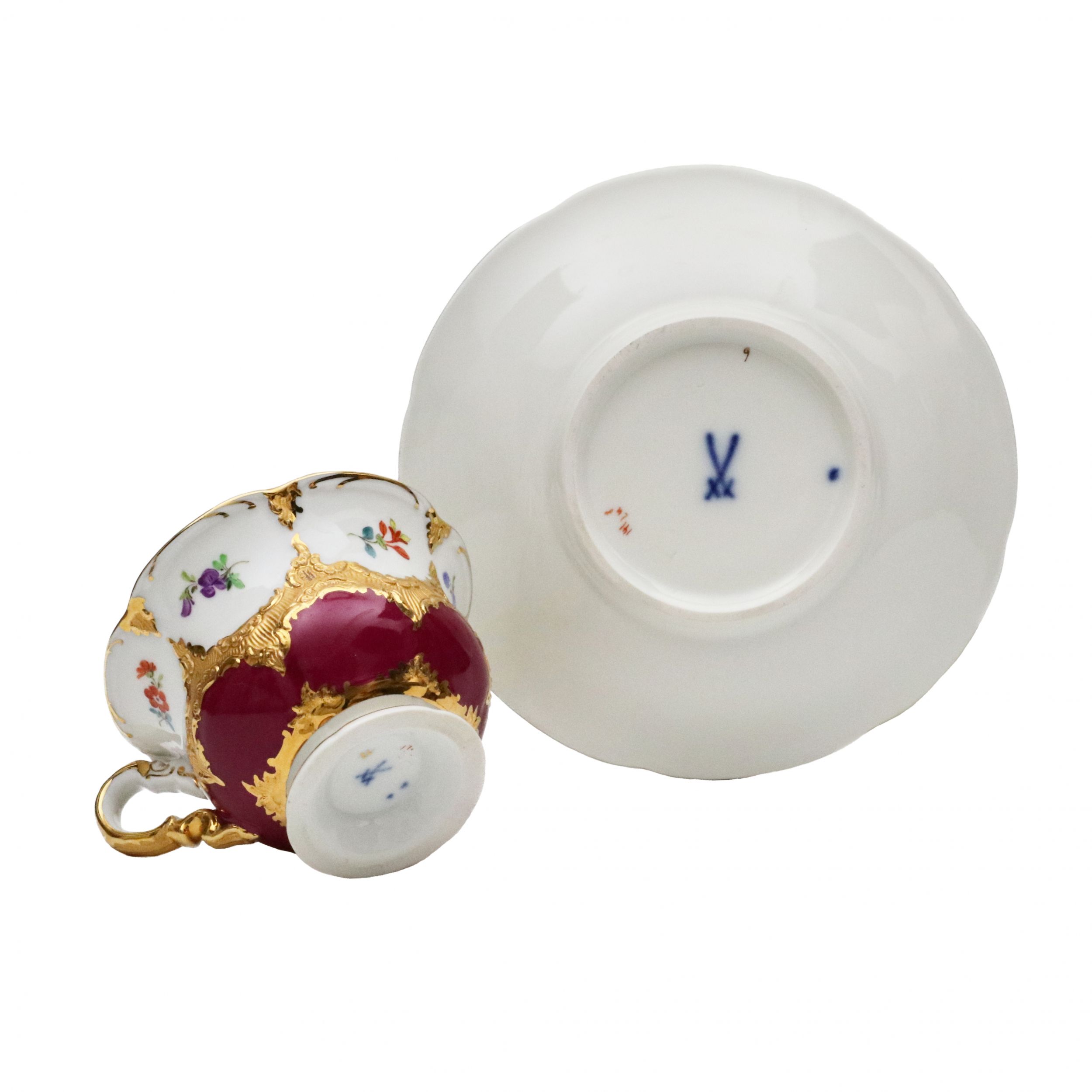 Meissen. B-Form mocha coffee service for 6 persons. - Image 8 of 8