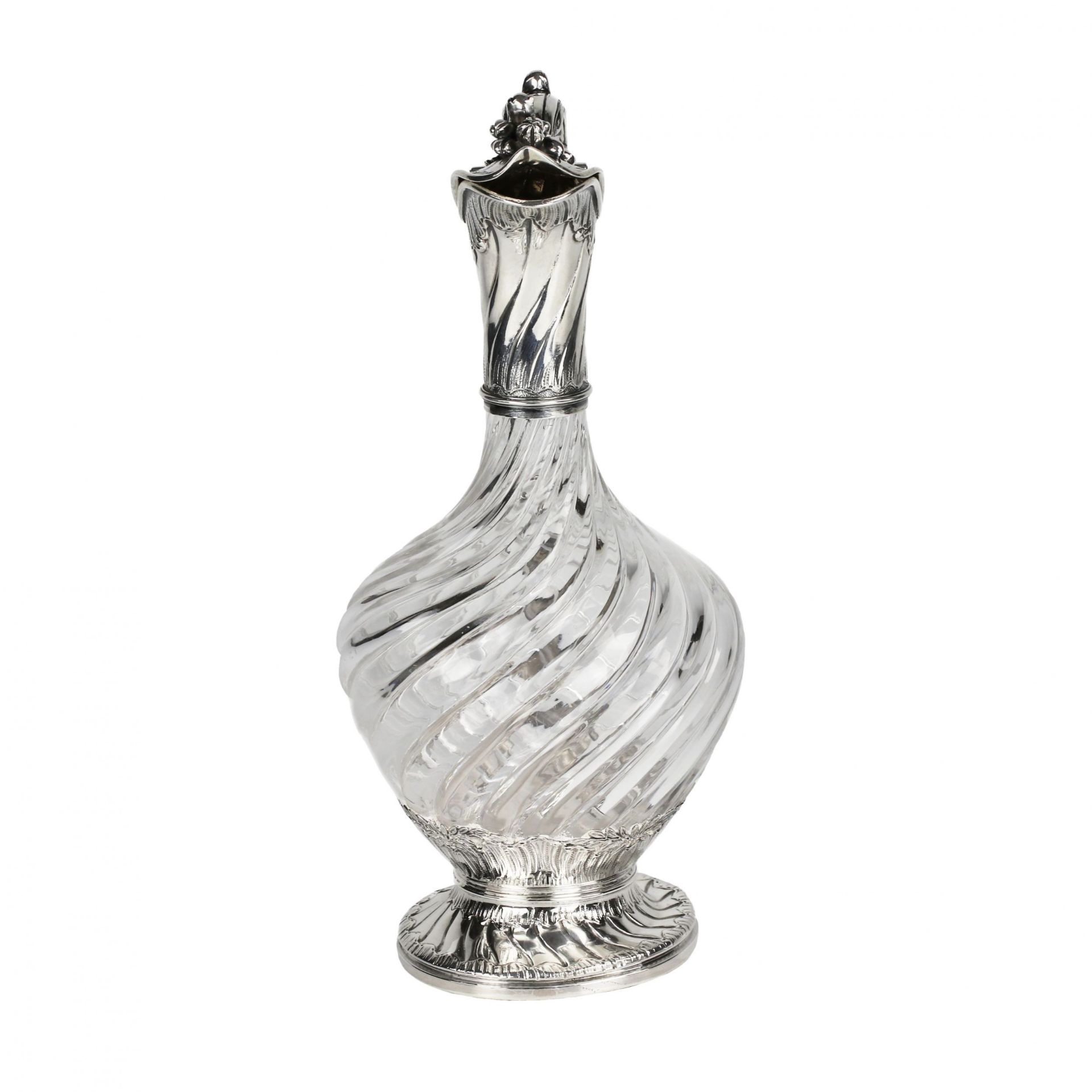 Elegant. glass wine jug in silver. France 19th century. - Image 2 of 6