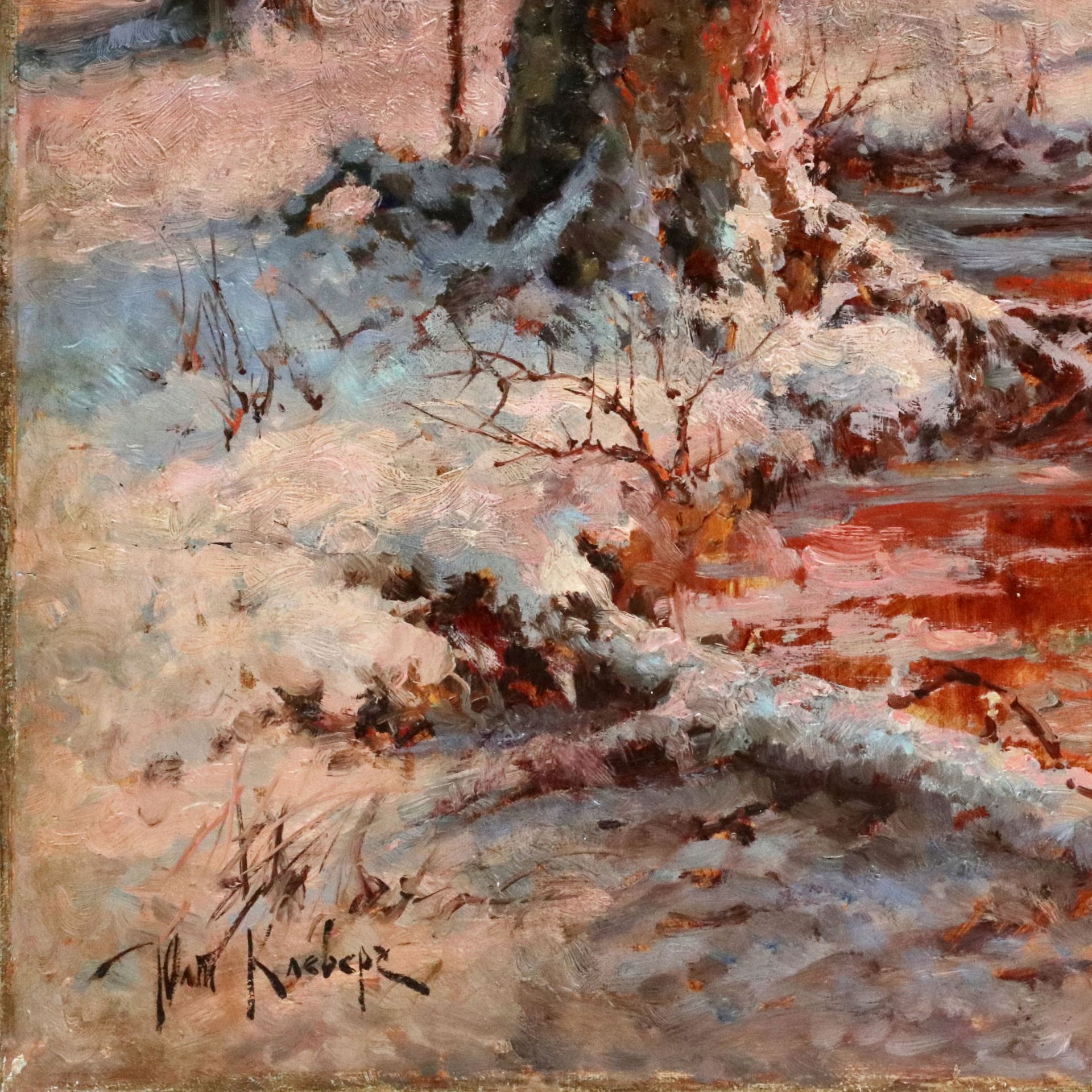 Julius Klever. Sunset in the winter forest. - Bild 3 aus 7