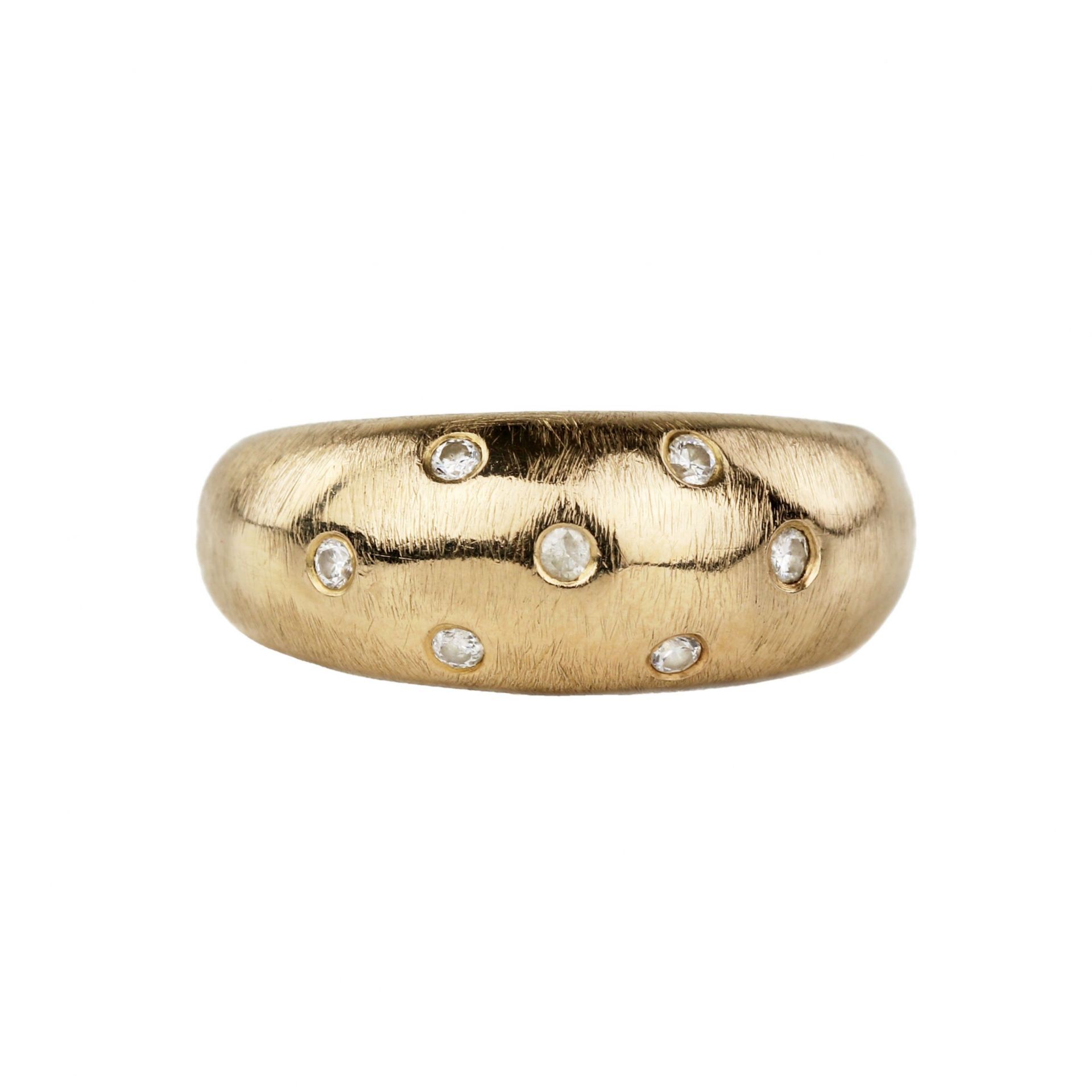 Gold ring 750 with seven diamonds. - Bild 3 aus 6