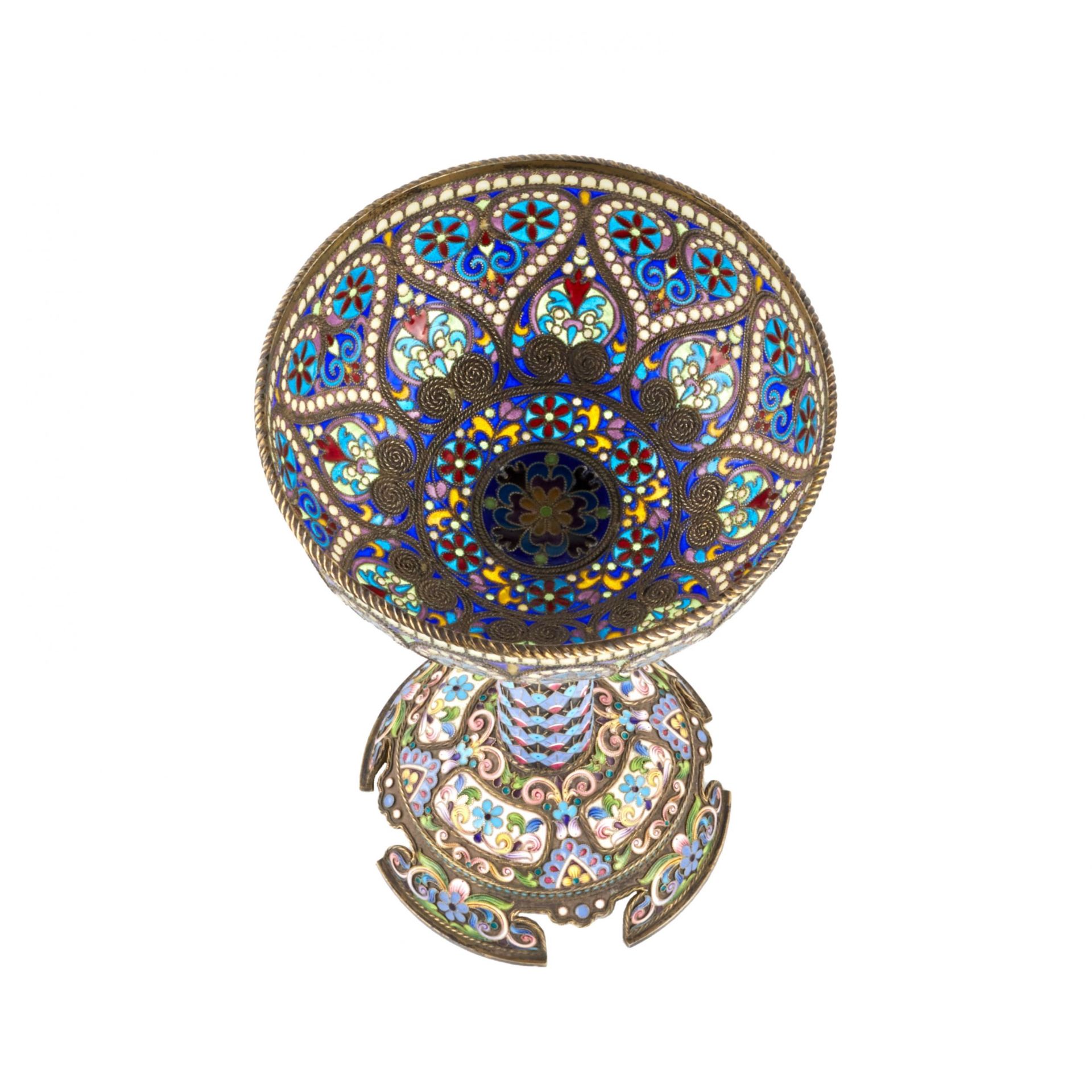 The magnificent silver goblet of Ivan Khlebnikov: painted, cloisonne, and stained glass enamels. - Image 3 of 6
