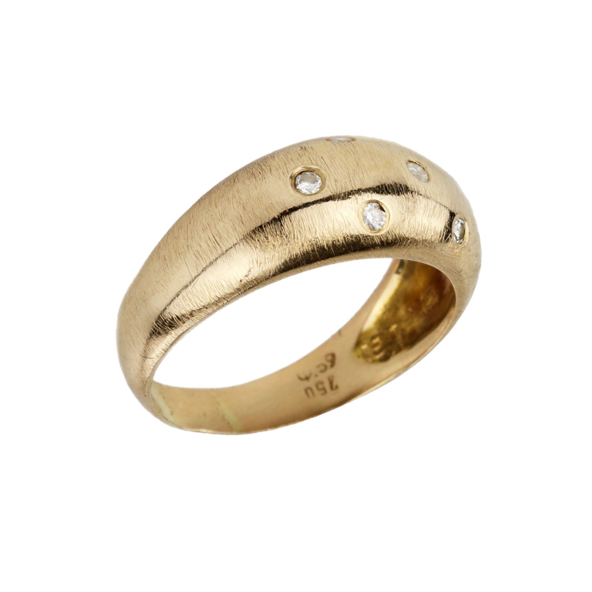 Gold ring 750 with seven diamonds. - Bild 2 aus 6