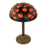 Tiffany style lamp. Orange tree .