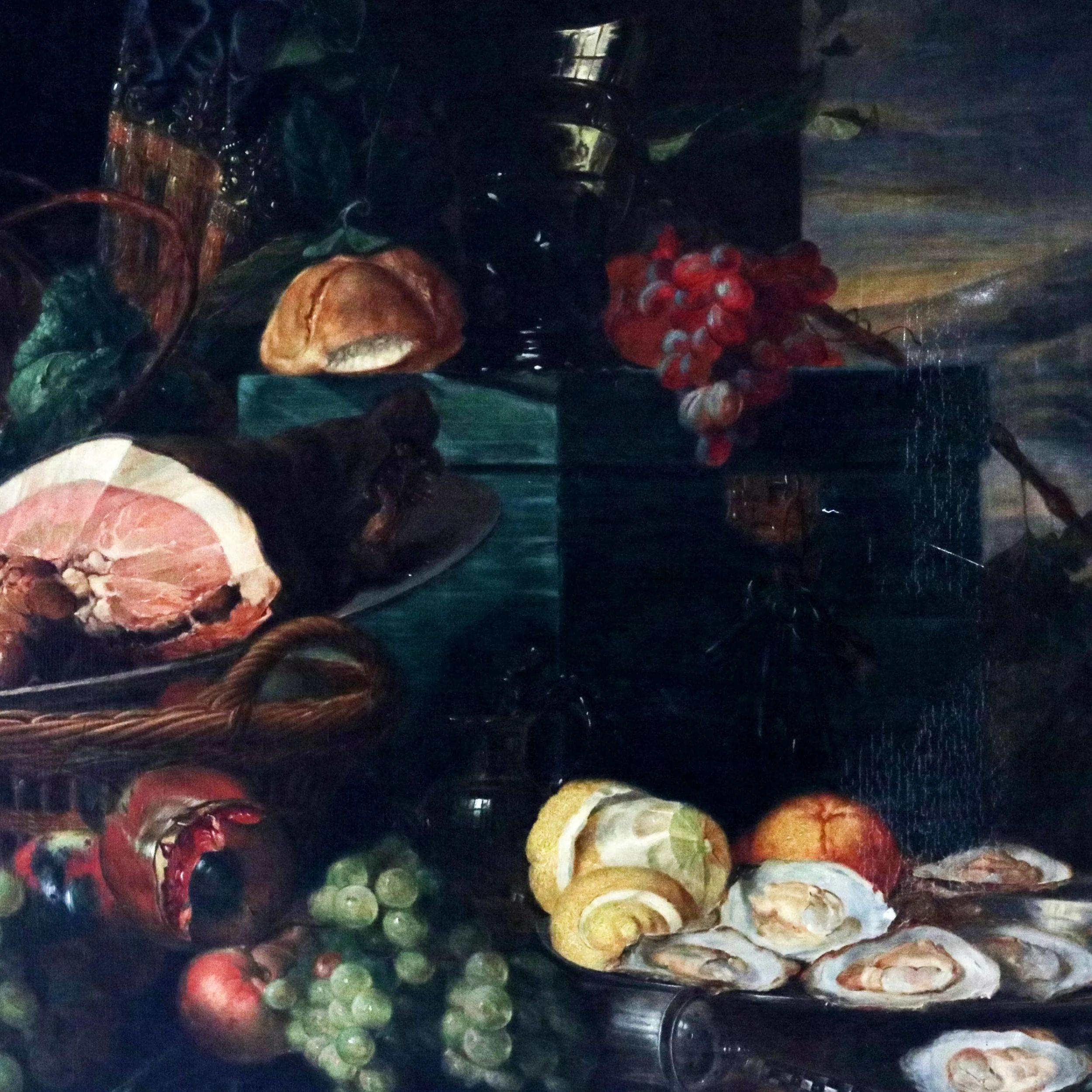 Majestic still life with gifts of nature and a parrot. 19th century. After Jan David De Heem. - Image 5 of 7