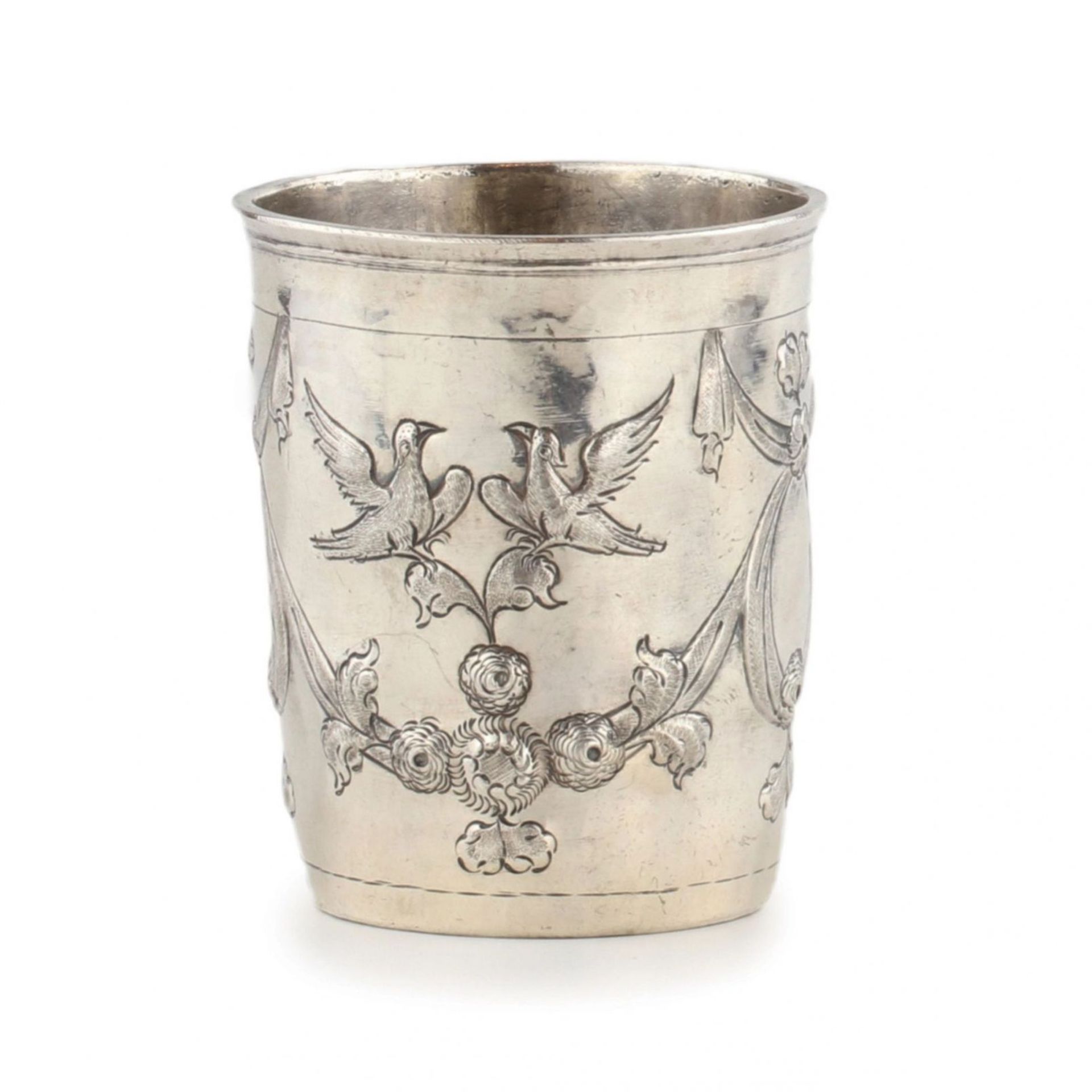 Russian silver vodka cup 1791.