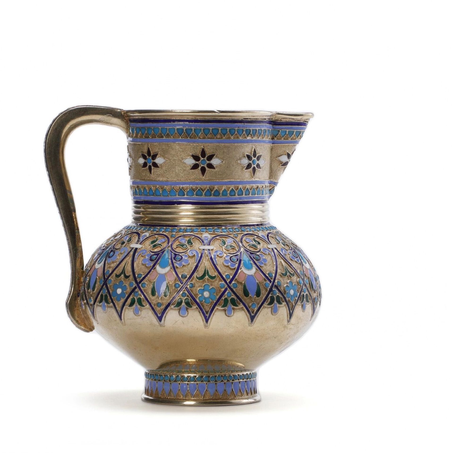 Russian silver jug for kvass. Antip Ivanovich Kuzmichev 1891. - Image 6 of 6