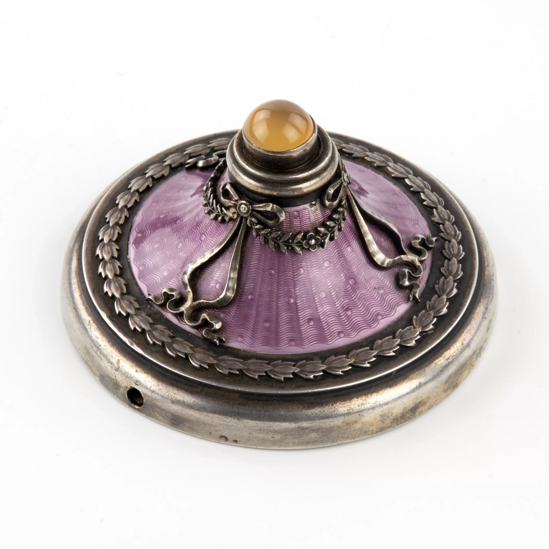 C. Faberge. Silver table bell with guilloche enamel. - Bild 4 aus 7