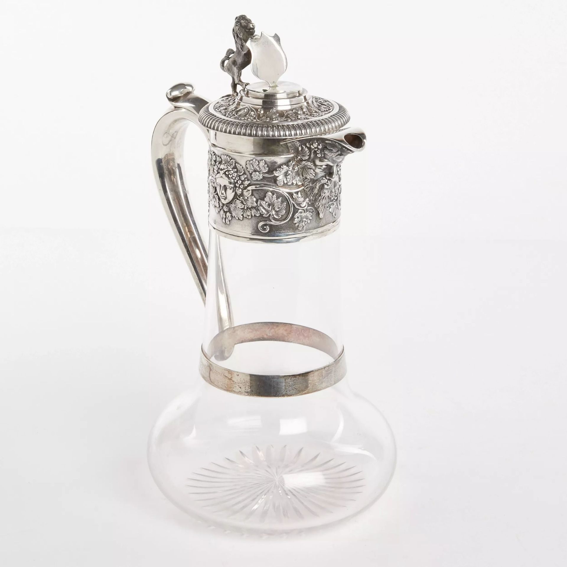 Silver Wine Jug with Glass Horace Woodward & Hugh Taylor, London 1893.