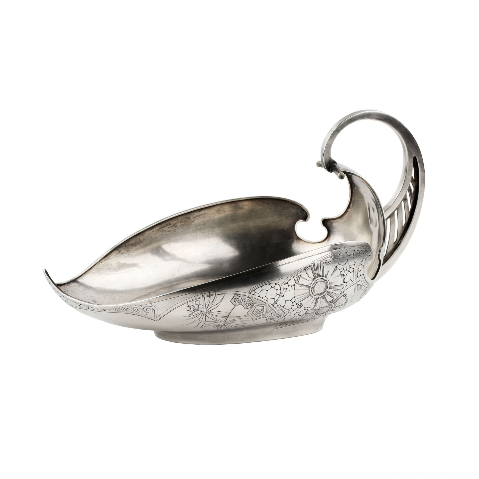 Art Nouveau silver kovsh, 5th Moscow Artel, 1908-1917