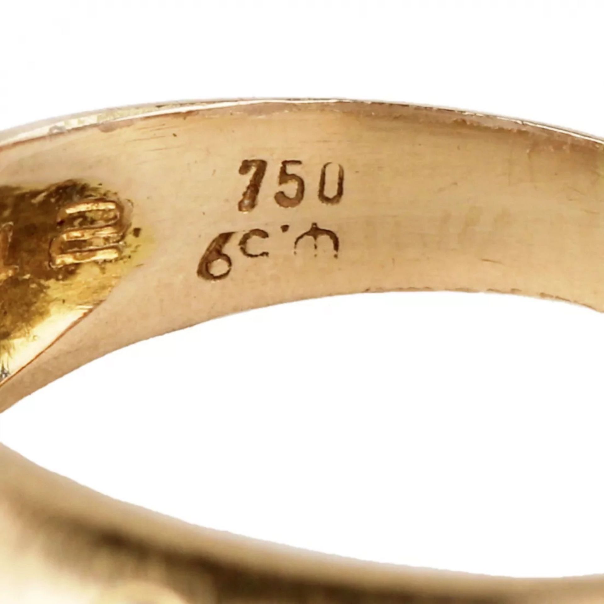 Gold ring 750 with seven diamonds. - Bild 6 aus 6