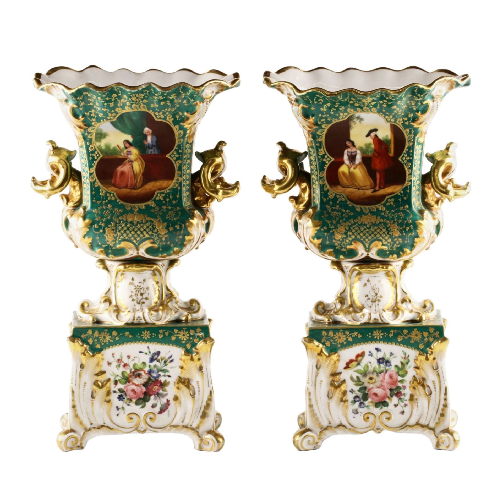 Pair of Vases Gallant Age. - Bild 2 aus 7