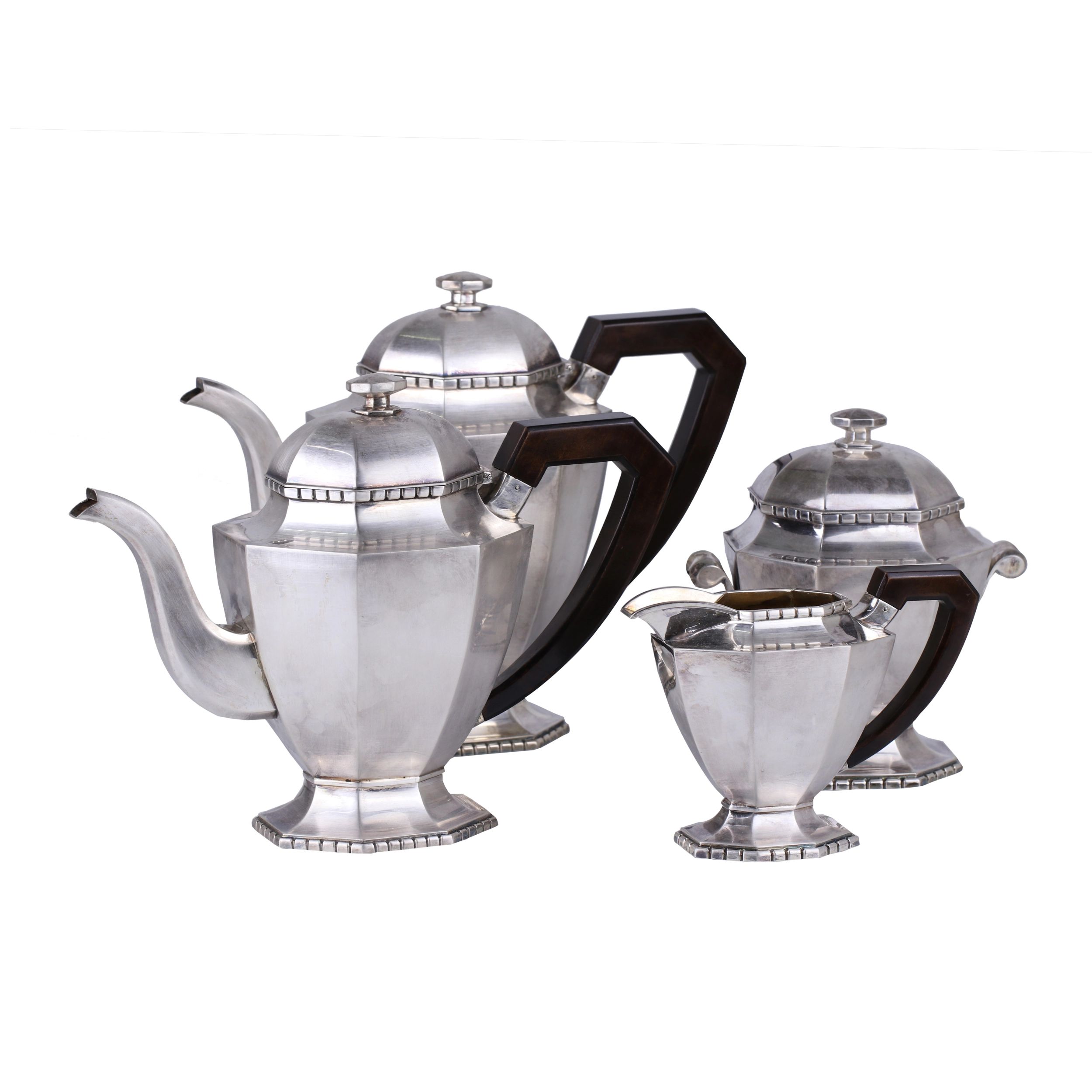Silver tea and coffee set in Art Deco style. - Image 3 of 3