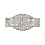Art Deco brooch in white gold with diamonds