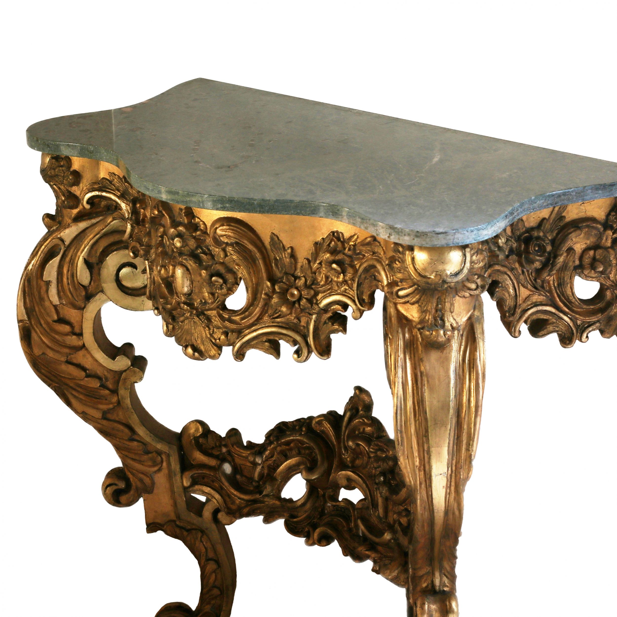 Wooden, gilded console of the 19th century. - Image 6 of 6